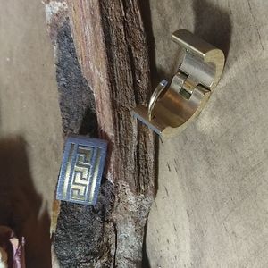 Greek key chubby huggie hoop earrings